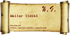 Weiler Ildikó névjegykártya